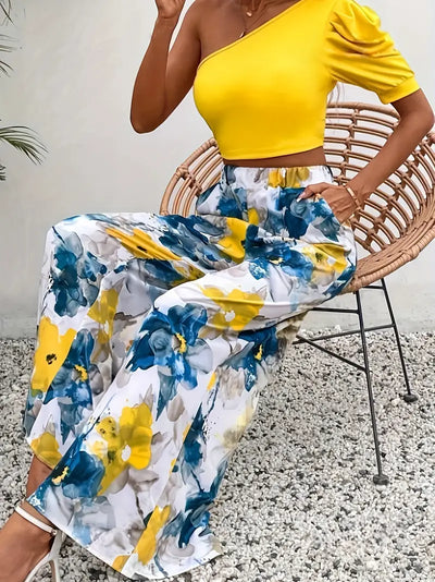 Juliet | Weite Blumenmuster-Hose