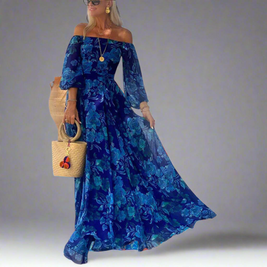 Annemarie | Premium Langes Blumenkleid für Eleganz und Komfort