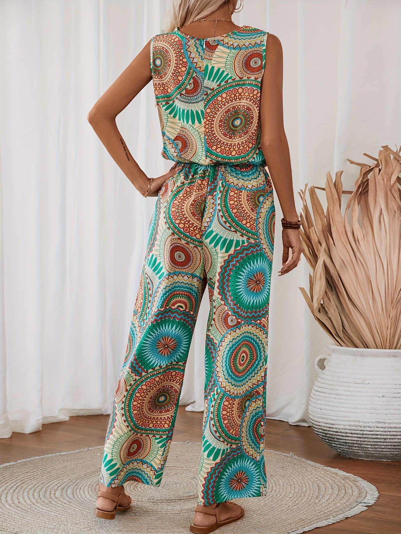 Trendiger Damen Jumpsuit mit Mandala-Print für den Sommer - BohoStrahl