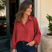 Adorina - Fließende Bluse – Rot