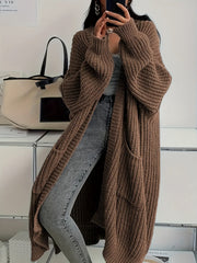 Rosalienne - Weichgriffiger Longcardigan – Braun