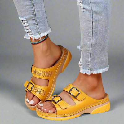 Dorothee | Wedge Sandalen mit Doppelriemen – Komfortabel und Stilvoll