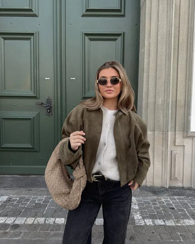 LUMIÈRE | FAUX SUÈDE BOMBERJACKE