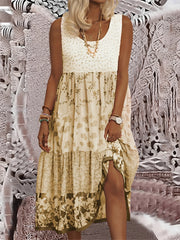 Nancy - Modisches Boho-Midikleid – Gelb