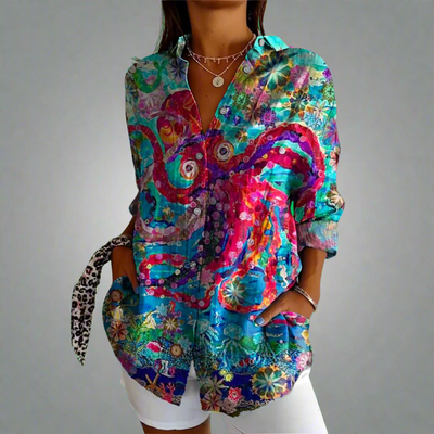 Delia | Vintage Bluse aus Premiumstoff mit handgefertigten Details