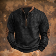 Sven | Herren Klassische Winterjacke mit Reißverschluss und Fellfutter – Schwarz