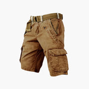 Jeroox | Kurze Herrenhose mit Cargo-Taschen – Braun
