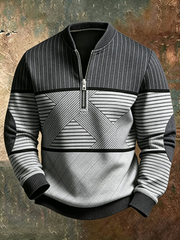 Anvar - Weicher Half-Zip-Pullover – Grau