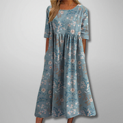 Gail – Florales Damen Maxikleid – Hellblau