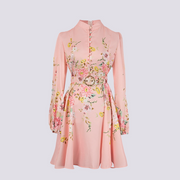Saskia - Elegantes Minikleid mit Knopfleiste für Damen – Rosa