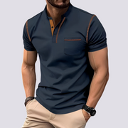 Stefan - Elegantes, luftdurchlässiges Herren-Poloshirt – Marineblau