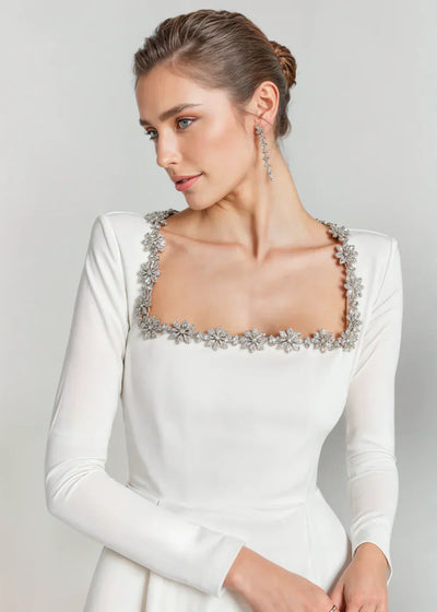 Vera | Kurzes Kleid mit quadratischem Ausschnitt