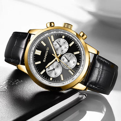 Alfred® | Militär Sport Casual Leder Quarz Uhr