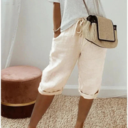 Fenley | Leinen-Hosen mit Kordelzug – Sand