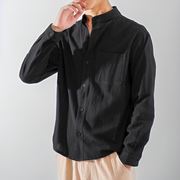 Oskar | Breezy Herren Hemd mit feiner Passform – Schwarz