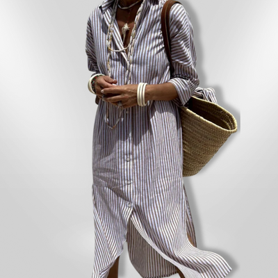 Selina | Modisches gestreiftes Hemdkleid für Frauen