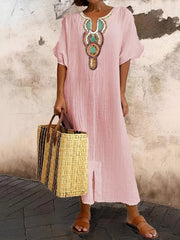 Paula - Schickes Boho-Kleid – Rosa