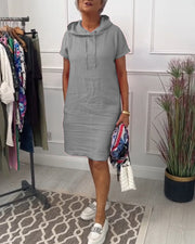 Mia | Freizeitkleid mit kurzem Arm und lässigem Schnitt – Grau