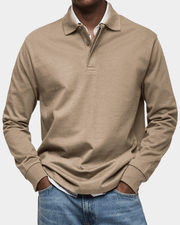 Taevan - Strukturiertes Strickpolo – Khaki