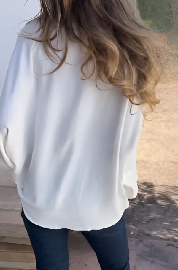 Bluse mit Knopfleiste | Lockerer Schnitt | Fließendes Material