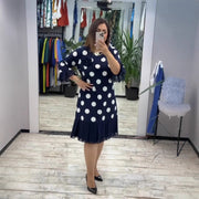 Clara | Elegantes Sommer Punkt Kleid Damen – Weiß