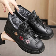 Verisse - Floral bestickte Komfort-Stiefeletten – Schwarz