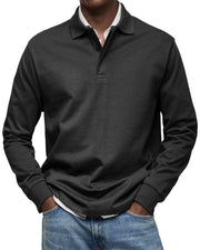 Sommerfeld | Langarm-Poloshirt für Herren (1 kaufen – 1 GRATIS dazu) – Schwarz