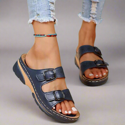 Dorothee | Wedge Sandalen mit Doppelriemen – Komfortabel und Stilvoll