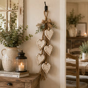 Alinora - Wandbehang mit Herz-Tassel im Vintage-Look – Rustikales Neutral