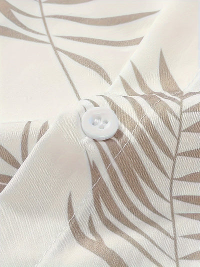 Zweiteiliges Sommer Set Herren Blattprint Shirt und Shorts - Kiano