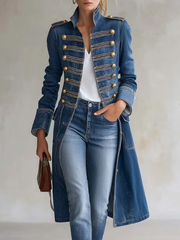 Carisanne - Schwerer Militärmantel – Blau
