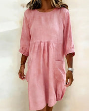 Paula | Charmantes 3/4-Arm-Kleid Damen – Rosa