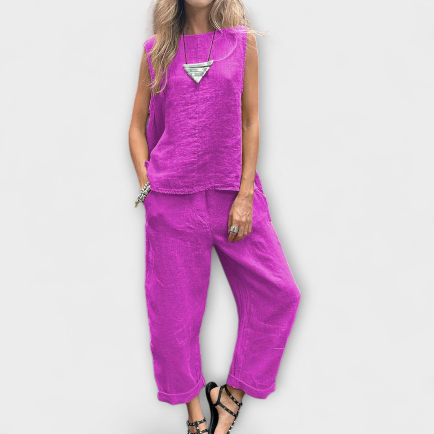 Jennifer - EntspanntesBaumwolle-Leinen Outfit