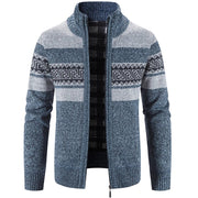 Lucas | Moderne und Warme Herren Pullover Jacke – Blau-Grau