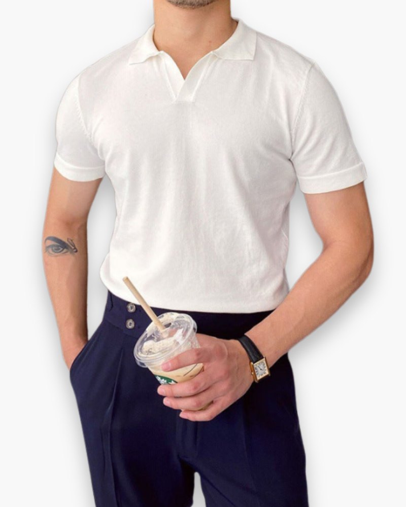 Herren Klassisches Polo Shirt | V-Kragen Poloshirt