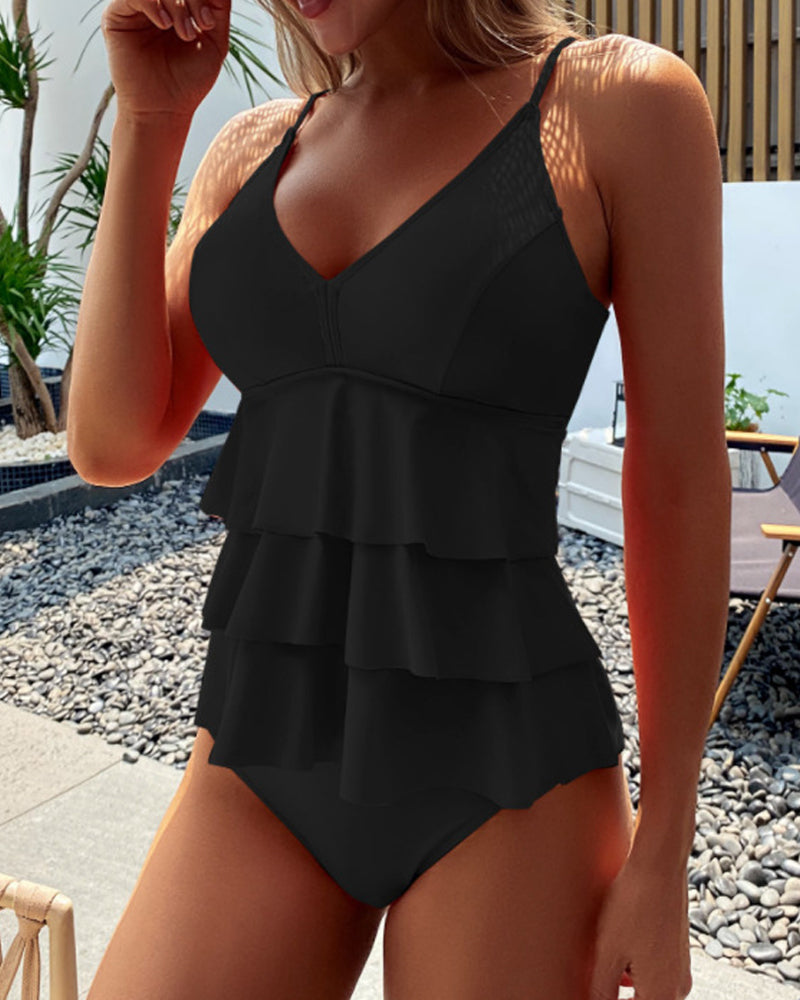 Zweiteiliges Tankini-Set | Rüschen-Design | Feminine Passform