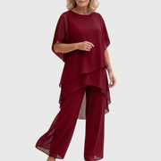 Elysanne - luftiges zweiteiliges Kleid-Set – Rot
