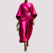 Kay - Stilvolles Wickel-Midikleid – Rosa