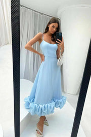 Blair | Anmutiges Fließendes Kleid – Blau