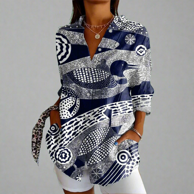 Delia | Vintage Bluse aus Premiumstoff mit handgefertigten Details