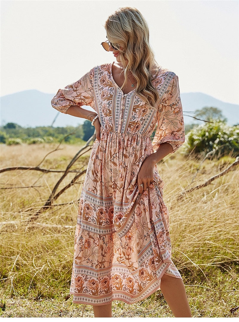 Donata - Lässiges Boho‑Kleid