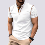 Stefan - Elegantes, luftdurchlässiges Herren-Poloshirt – Weiß