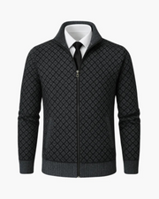 Herren Rollkragen Zipper Jacke – Dunkelgrau