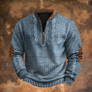 Sven | Herren Klassische Winterjacke mit Reißverschluss und Fellfutter – Blau