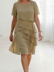Linda™ - Elegantes Komfort-Rüschenkleid – Khaki