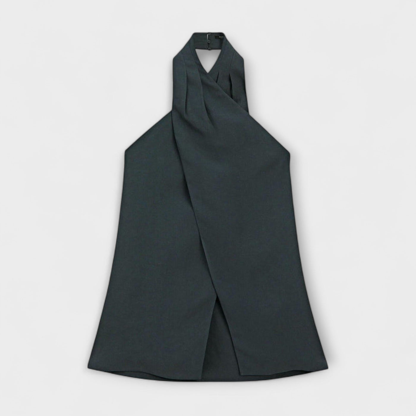 Leah - Blauer Halter Neck Top mit Rückenausschnitt