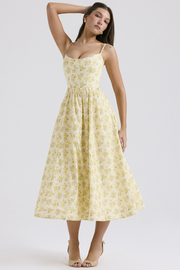 Sommerfeld | Elegantes Korsett Sommer Midi Kleid – Gelb