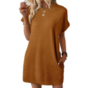Emilia | Modernes Minimalistisches Sommerkleid – Dunkelbraun