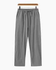 Nathan | Bequeme Herren-Sommer Leinenhose mit elastischem Bund – Grau