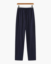 Adrian | Leichte Slim Fit Herren Sommer Leinenhose mit Kordelzug – Blau